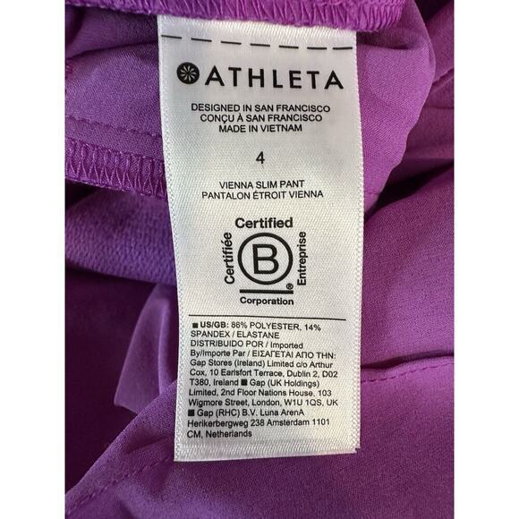 Athleta Brooklyn Heights‎ Vienna Pants 4 Slim Jazzy Purple travel commute - Picture 5 of 13